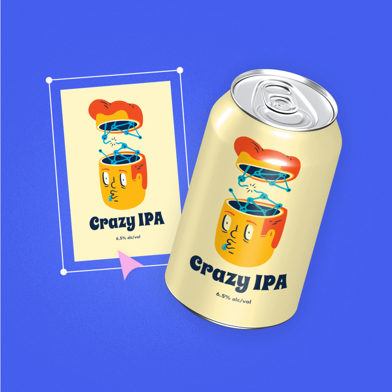 Mockup design of a can in Glorify